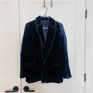 ⭐️ J CREW NAVY VELVET DOUBLE BREASTED BLAZER ⭐️